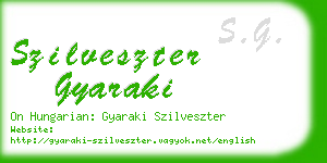 szilveszter gyaraki business card